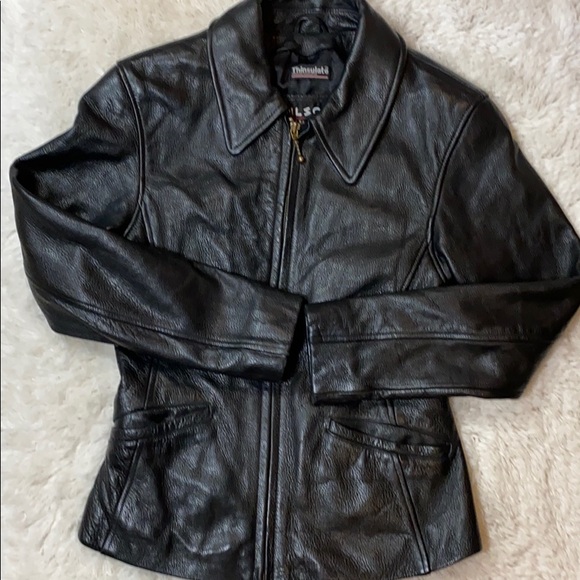 SOLD Wilsons black leather jacket - Picture 2 of 7
